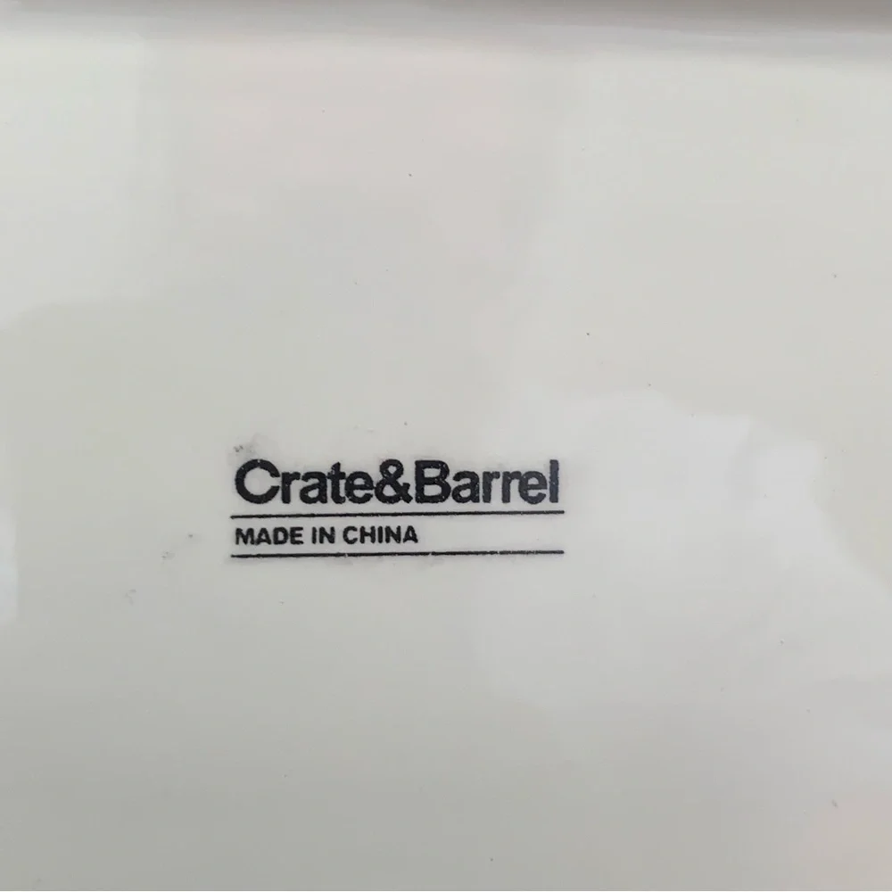 Crate & Barrel 10” Rectangular Black Vegetable Plate